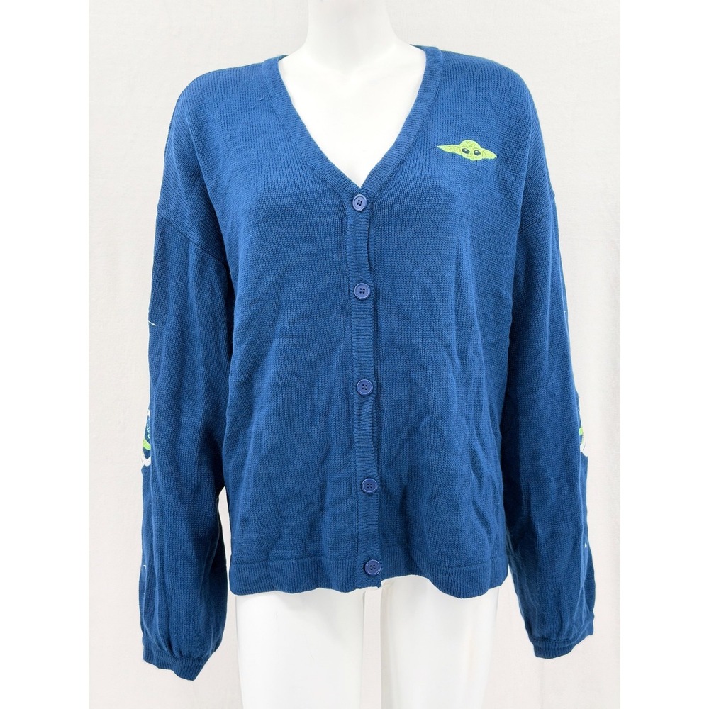 Star Wars Her Universe Sweater Womens 2X Blue Child‎ Oversized Cardigan Slouchy